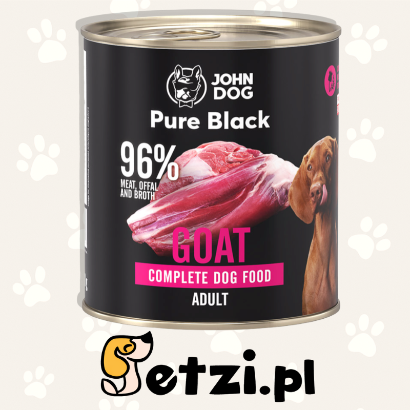 JOHN DOG PURE BLACK MOKRA KARMA DLA PSA KOZINA 800 G