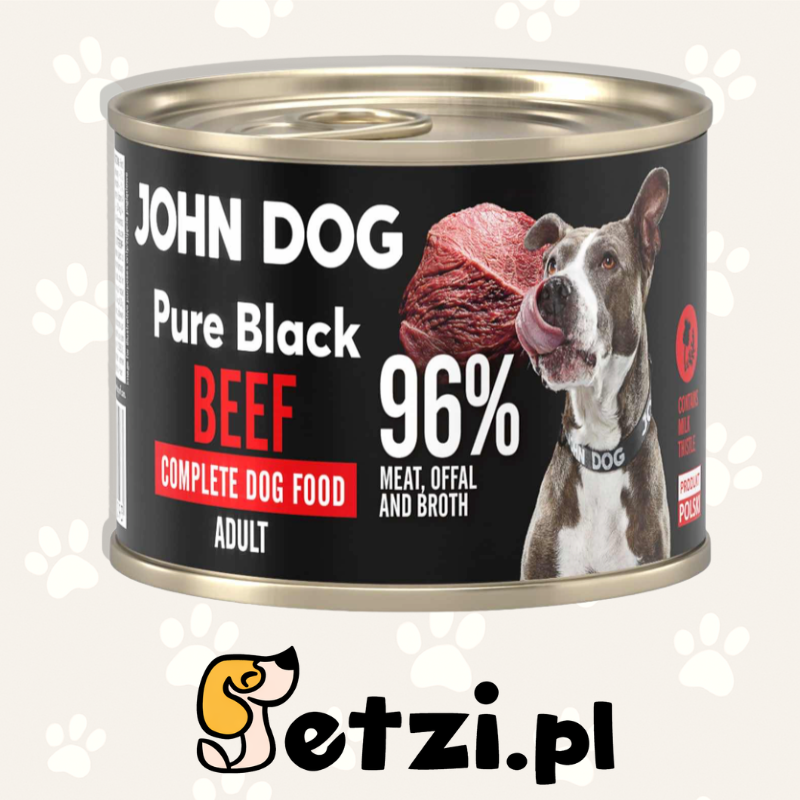 JOHN DOG PURE BLACK MOKRA KARMA DLA PSA WOŁOWINA 200G