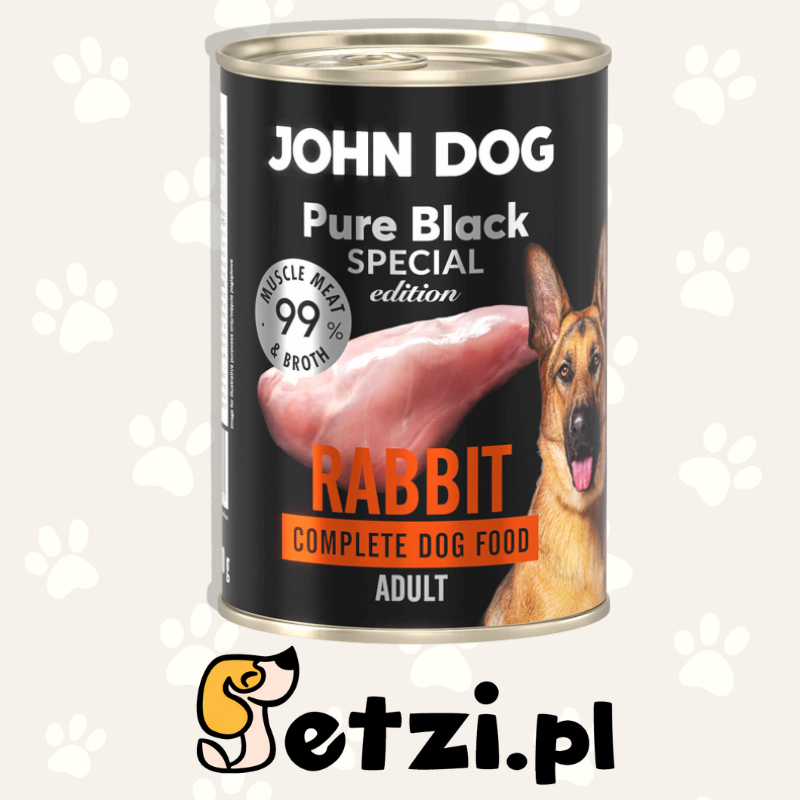 JOHN DOG PURE BLACK SE MOKRA KARMA DLA PSA KRÓLIK 400G