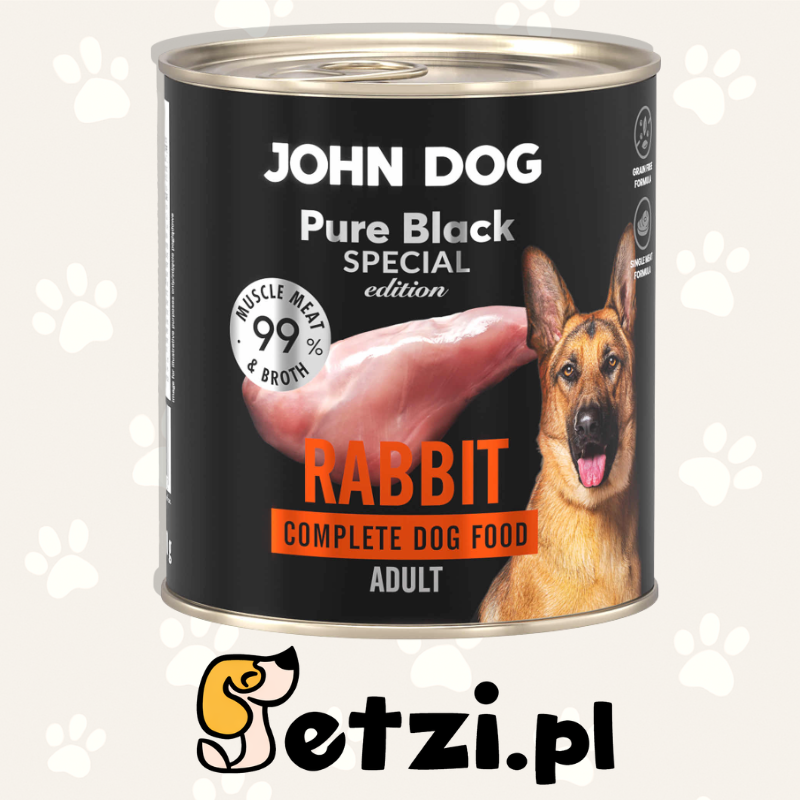 JOHN DOG PURE BLACK SE MOKRA KARMA DLA PSA KRÓLIK 800G