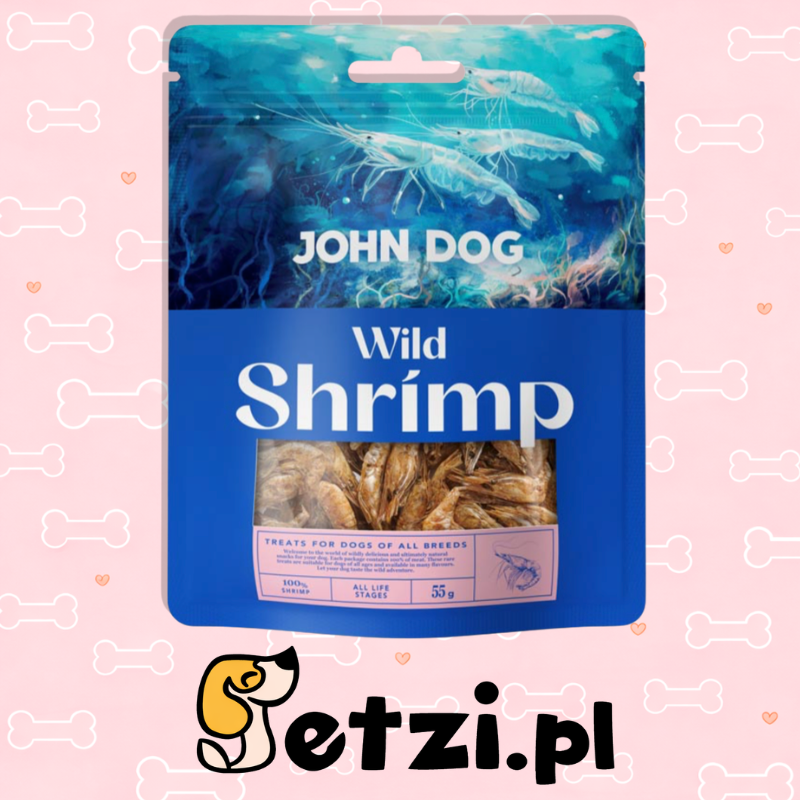 JOHN DOG WILD FISH PRZYSMAKI DLA PSA KREWETKA 55G
