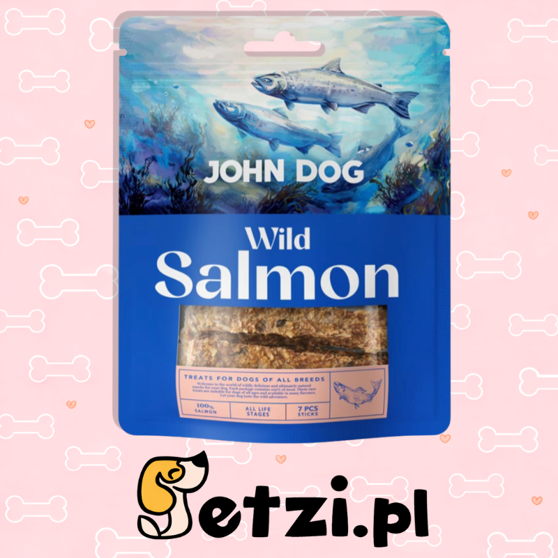 JOHN DOG WILD FISH PRZYSMAKI DLA PSA ŁOSOŚ SITCKS 7 SZT.
