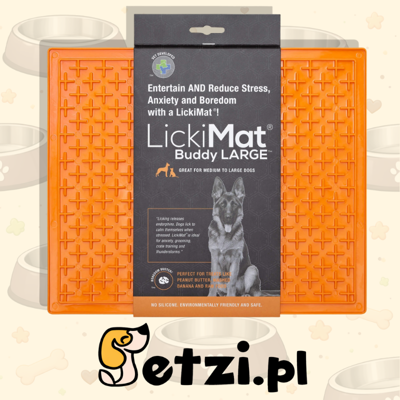LICKIMAT CLASSIC BUDDY XL POMARAŃCZOWA - MATA DO LIZANIA