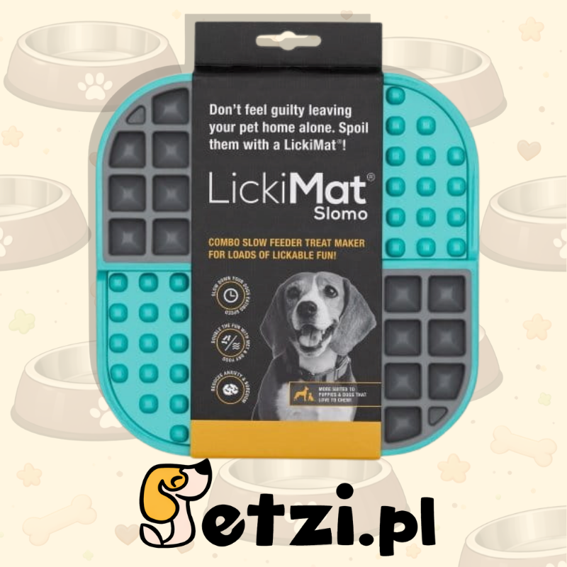 LICKIMAT SLOMO TURKUSOWA – MATA SPOWALNIAJĄCA JEDZENIE