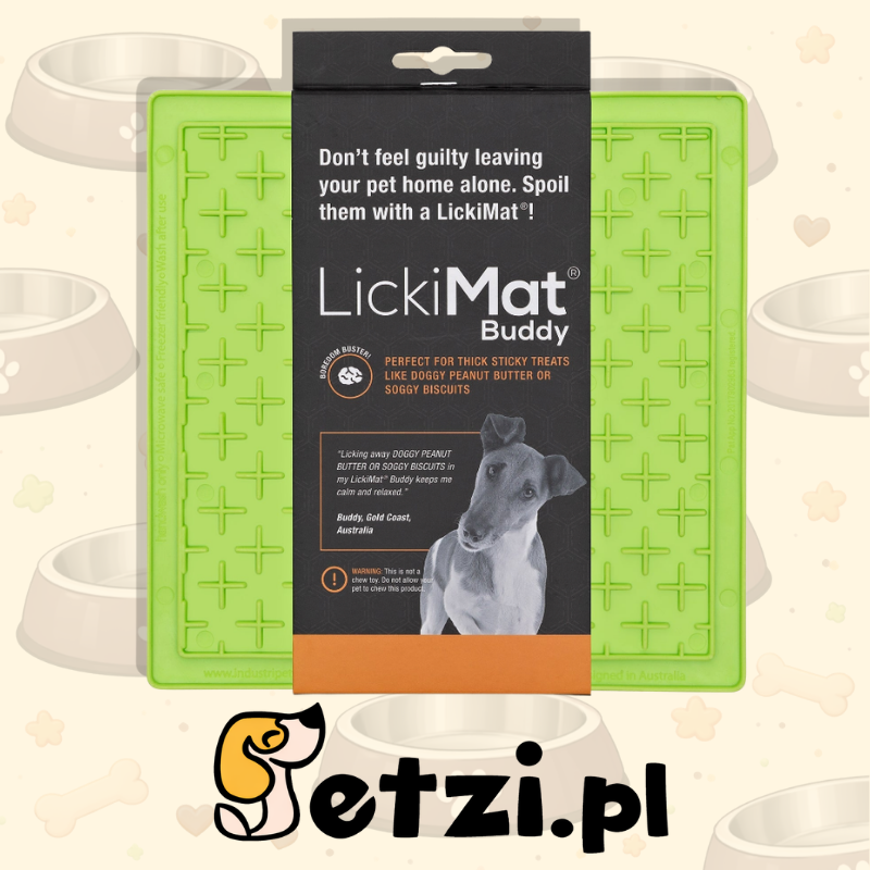 LICKIMAT TUFF BUDDY ZIELONA – TWARDZSZA MATA DO LIZANIA DLA PSA I KOTA