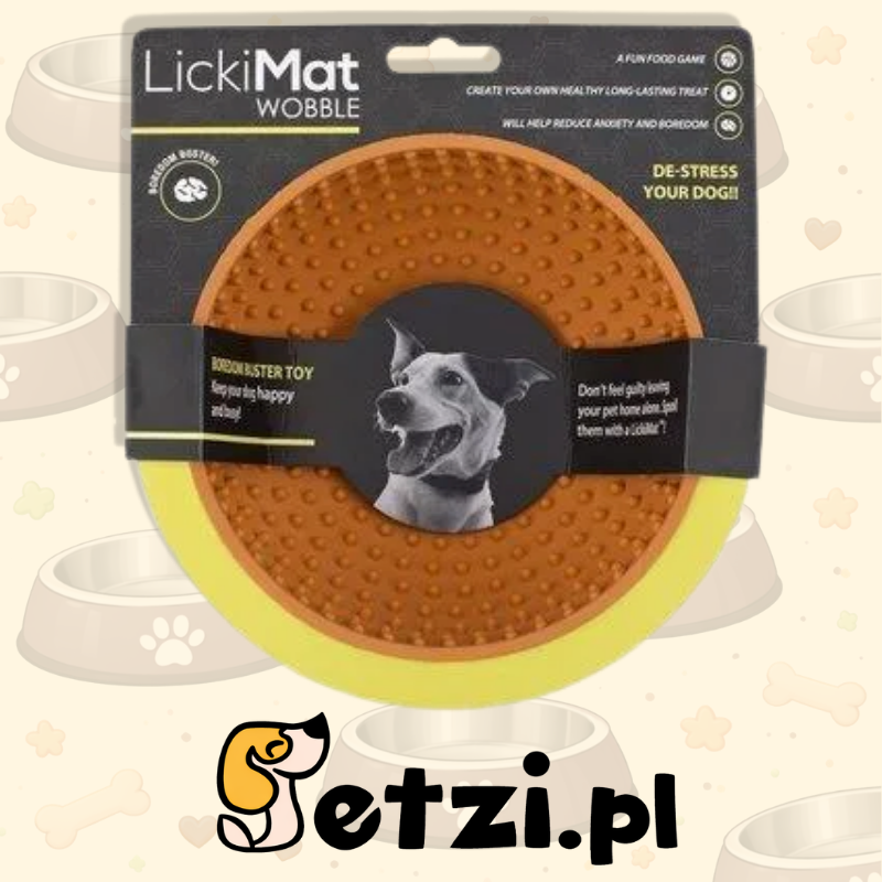LICKIMAT WOBBLE POMARAŃCZOWA – KOŁYSZĄCA SIĘ MISKA DO LIZANIA