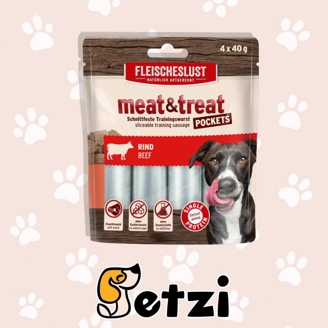 MEATLOVE MEAT & TREAT 2.0 4X40G - KIEŁBASKI TRENINGOWE DLA PSA - RÓŻNE RODZAJE