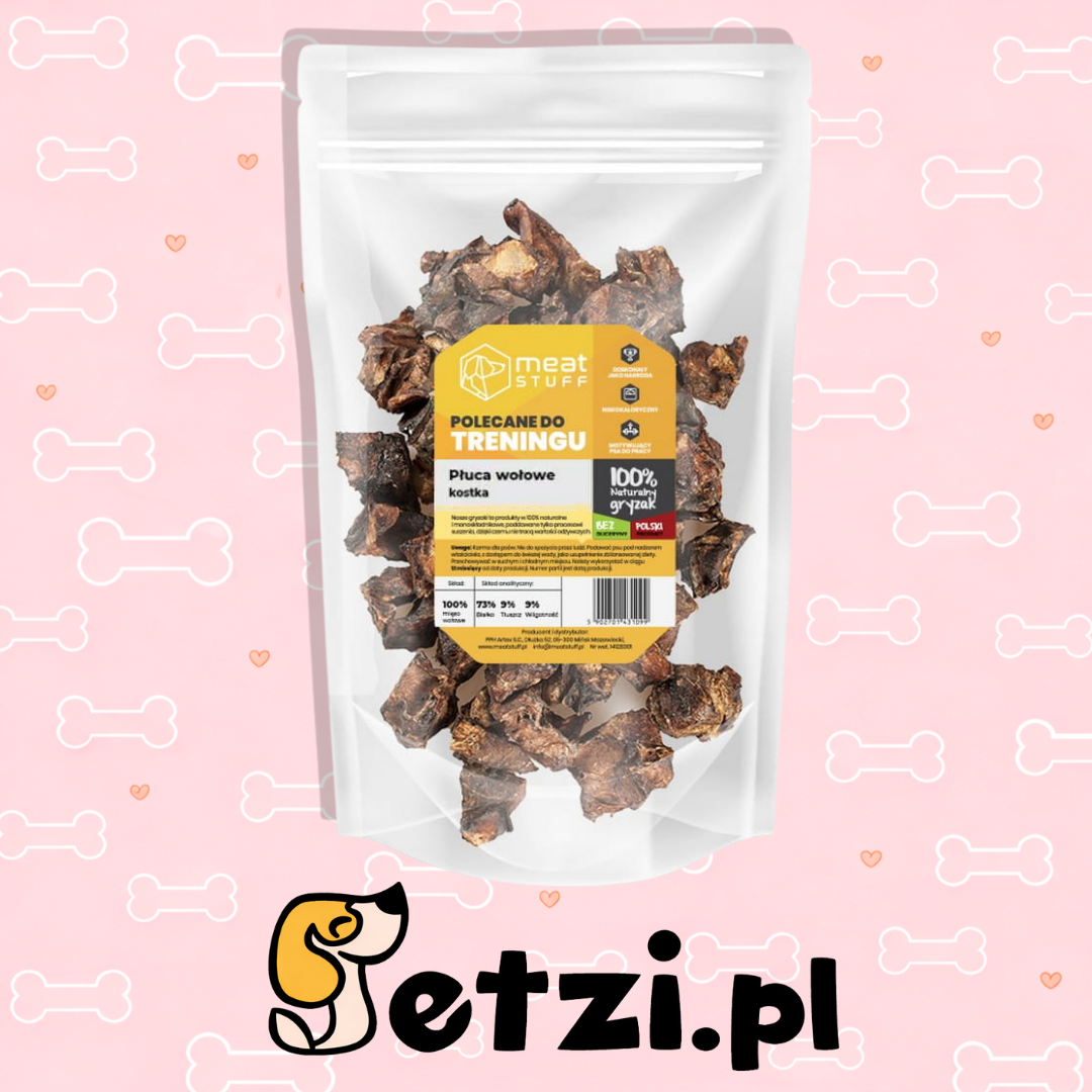 MEATSTUFF GRYZAK DLA PSA PŁUCA WOŁOWE KOSTKA 500G