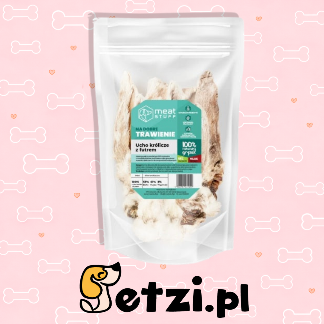 MEATSTUFF GRYZAK DLA PSA UCHO KRÓLICZE Z FUTREM 200G