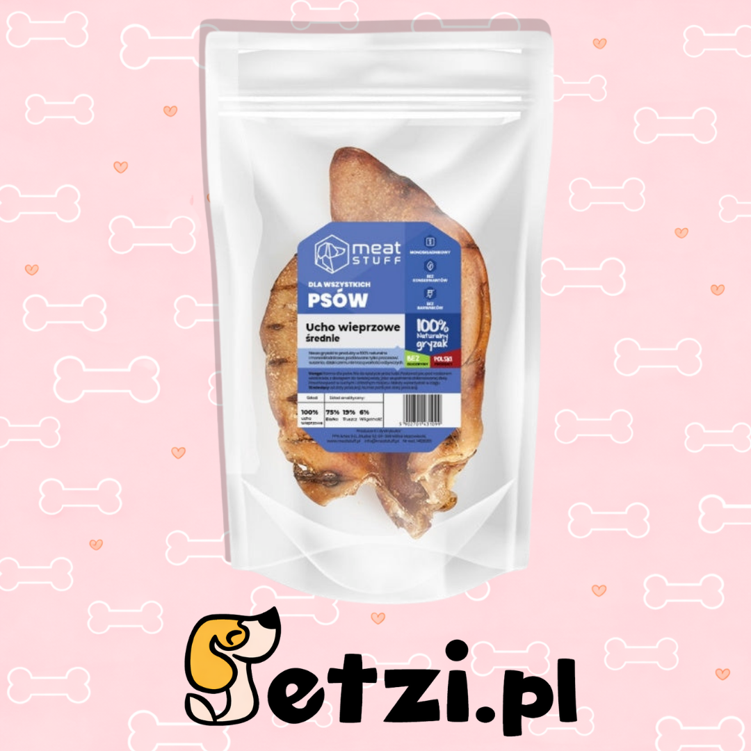 MEATSTUFF GRYZAK DLA PSA UCHO WIEPRZOWE ŚREDNIE 1SZT