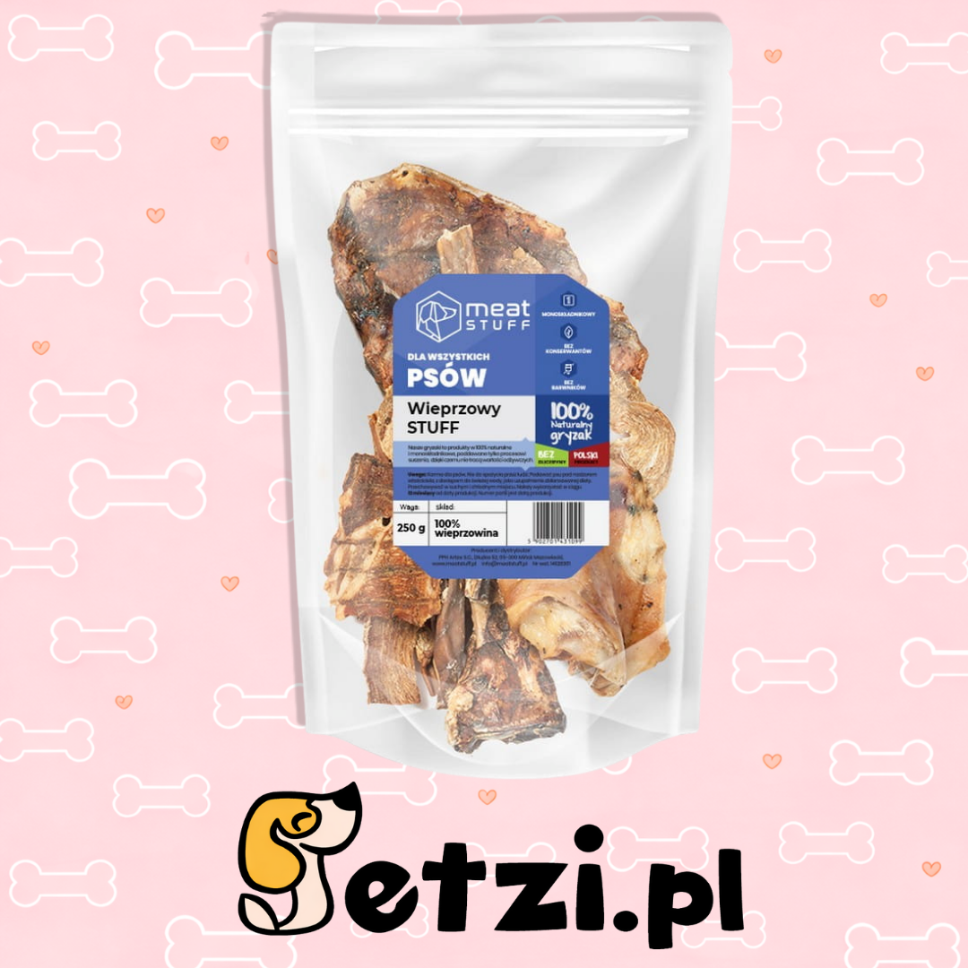 MEATSTUFF GRYZAK DLA PSA WIEPRZOWY STUFF DOYPACK 250 G