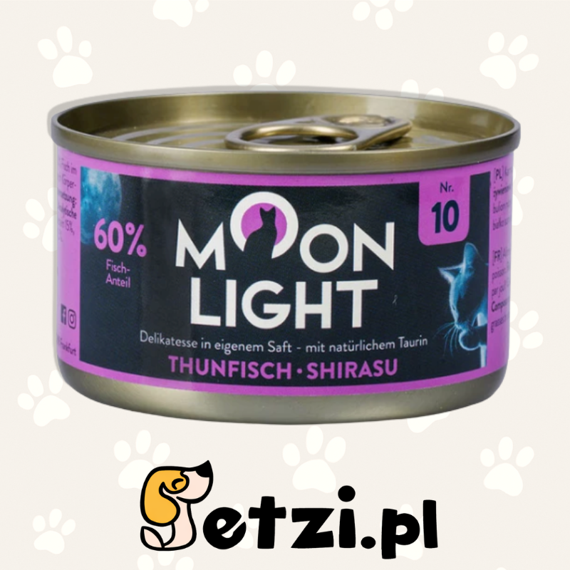 MOONLIGHT 10 MOKRA KARMA DLA KOTA TUŃCZYK + SHIRASU 80G