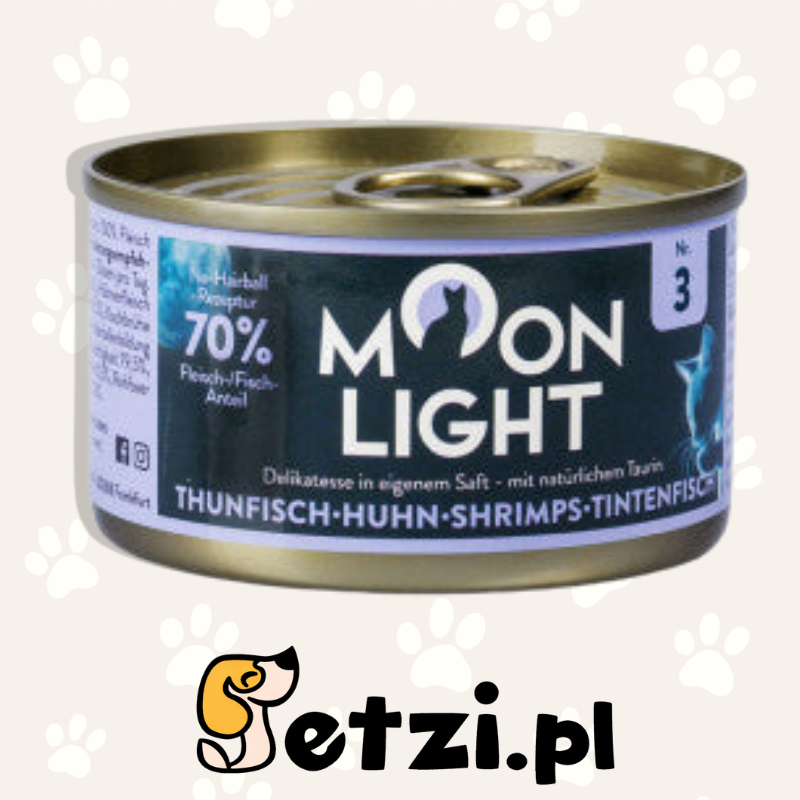 MOONLIGHT 3 MOKRA KARMA DLA KOTA TUŃCZYK + KURCZAK + KAŁAMARNICA 80G