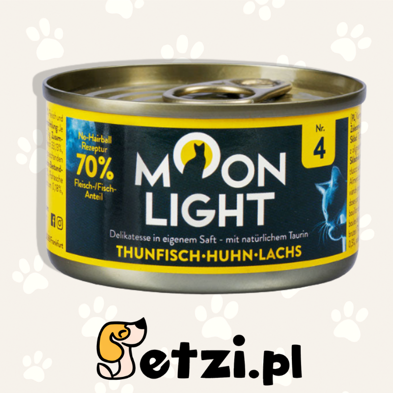 MOONLIGHT 4 MOKRA KARMA DLA KOTA TUŃCZYK + KURCZAK + ŁOSOŚ 80G