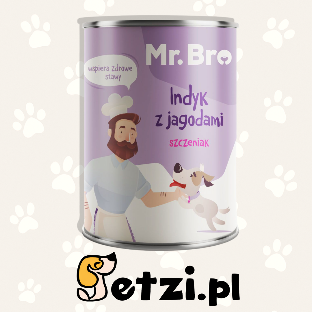 MR. BRO MOKRA KARMA DLA PSA INDYK Z JAGODAMI - SZCZENIAK 400G