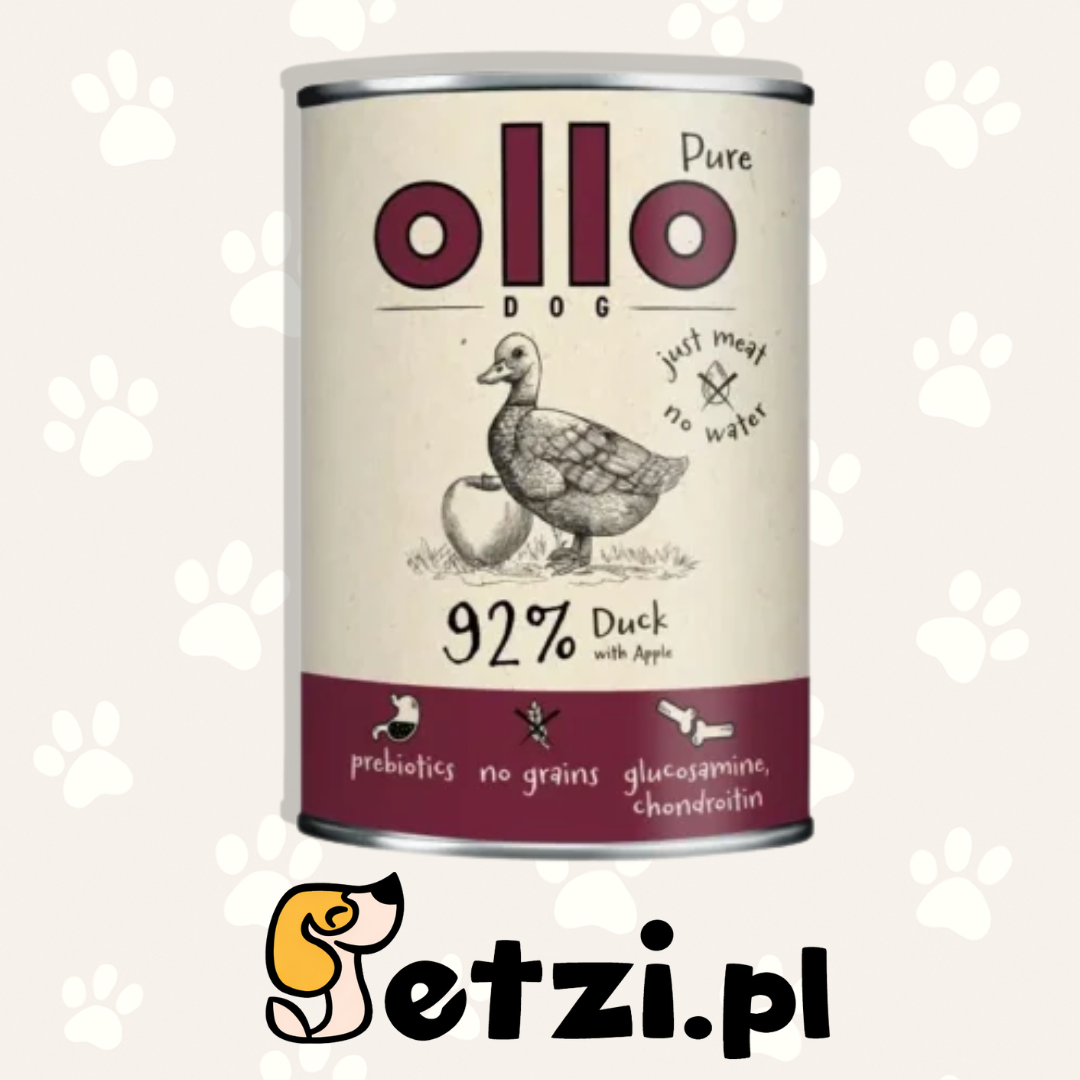 OLLO PURE MOKRA KARMA DLA PSA KACZKA Z JABŁKIEM 400G