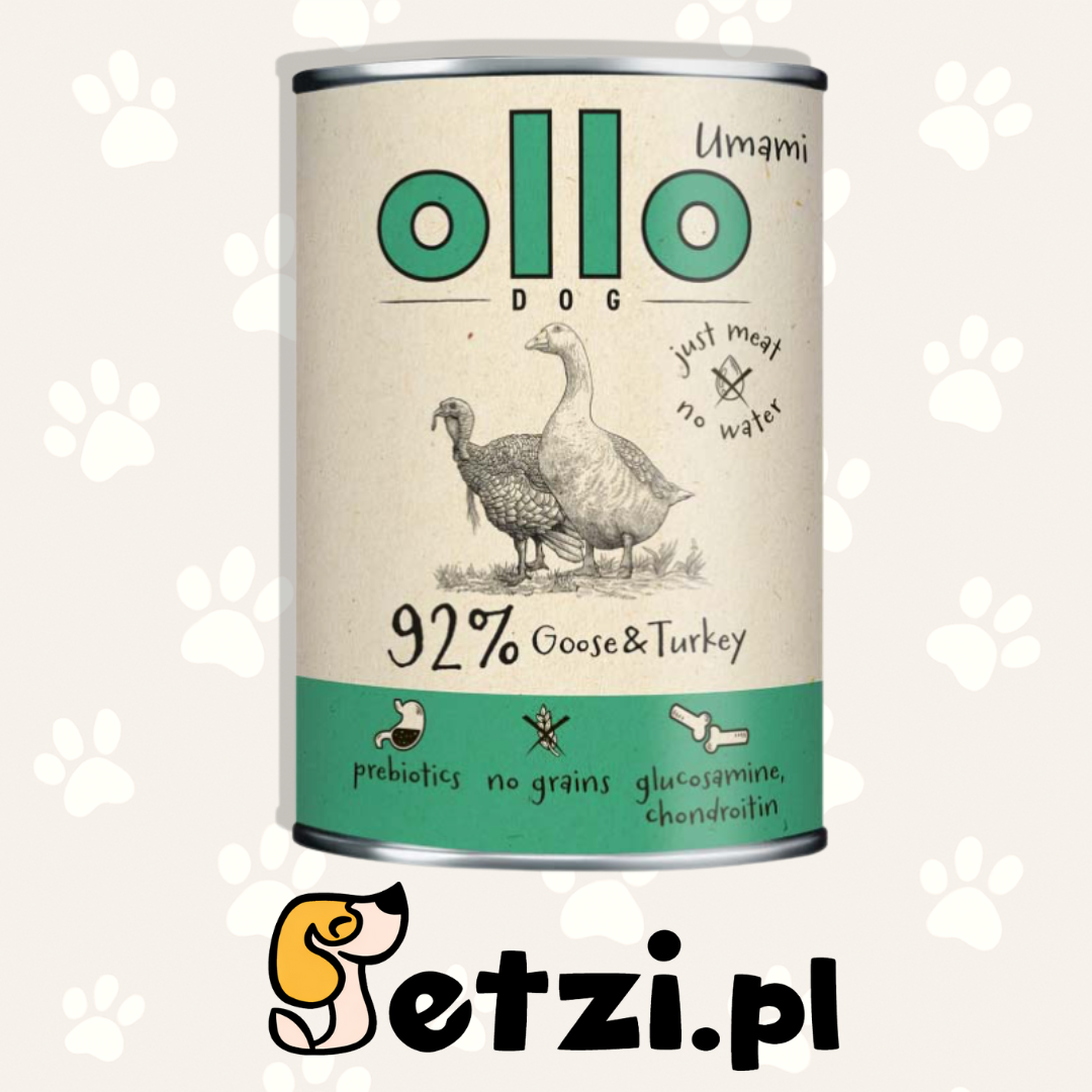 OLLO UMAMI MOKRA KARMA DLA PSA GĘŚ I INDYK 400G