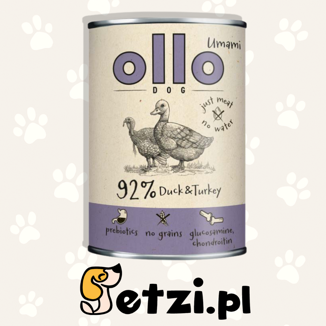 OLLO UMAMI MOKRA KARMA DLA PSA KACZKA I INDYK 400G