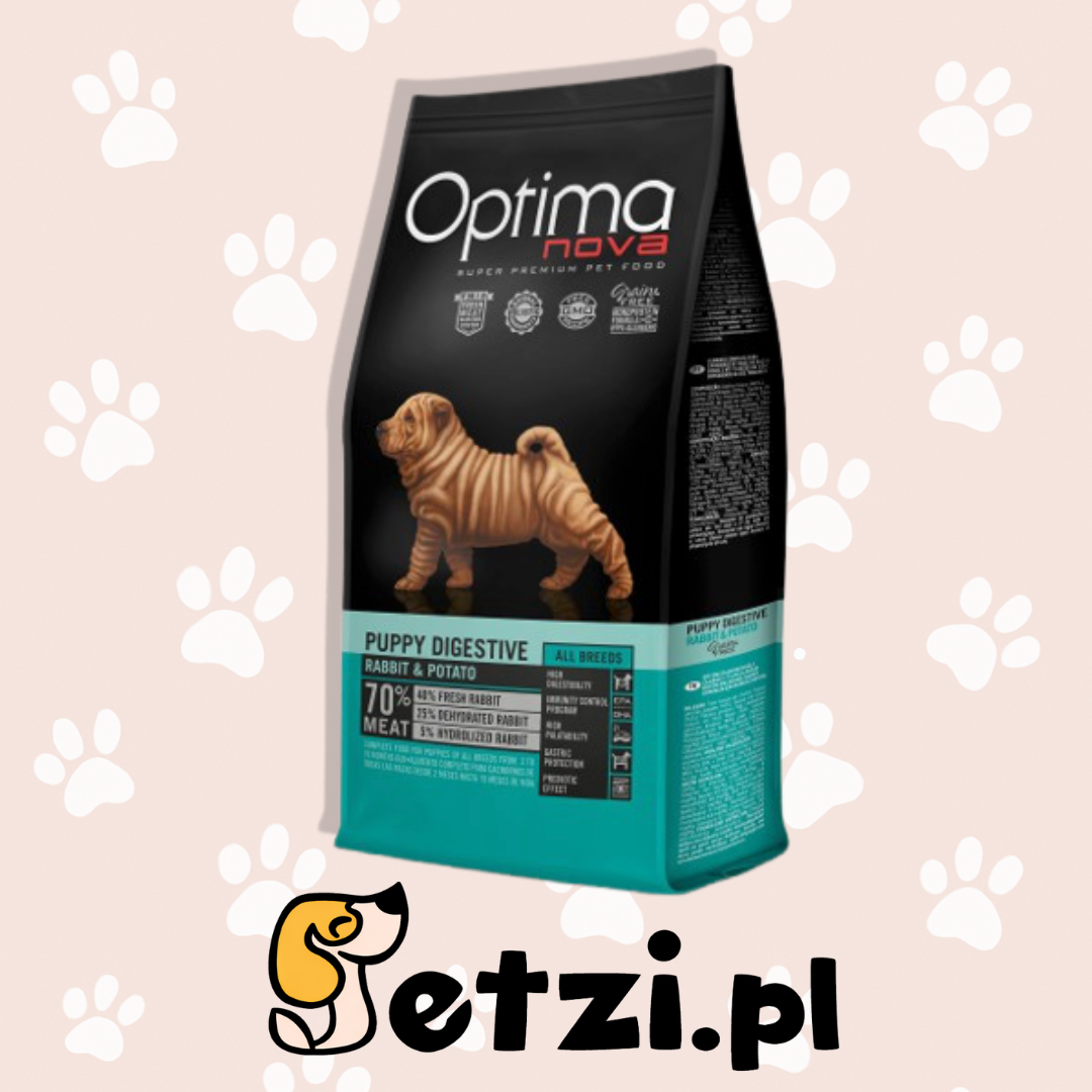 OPTIMANOVA DIGESTIVE PUPPY SUCHA KARMA DLA PSA RABBIT POTATO 2KG