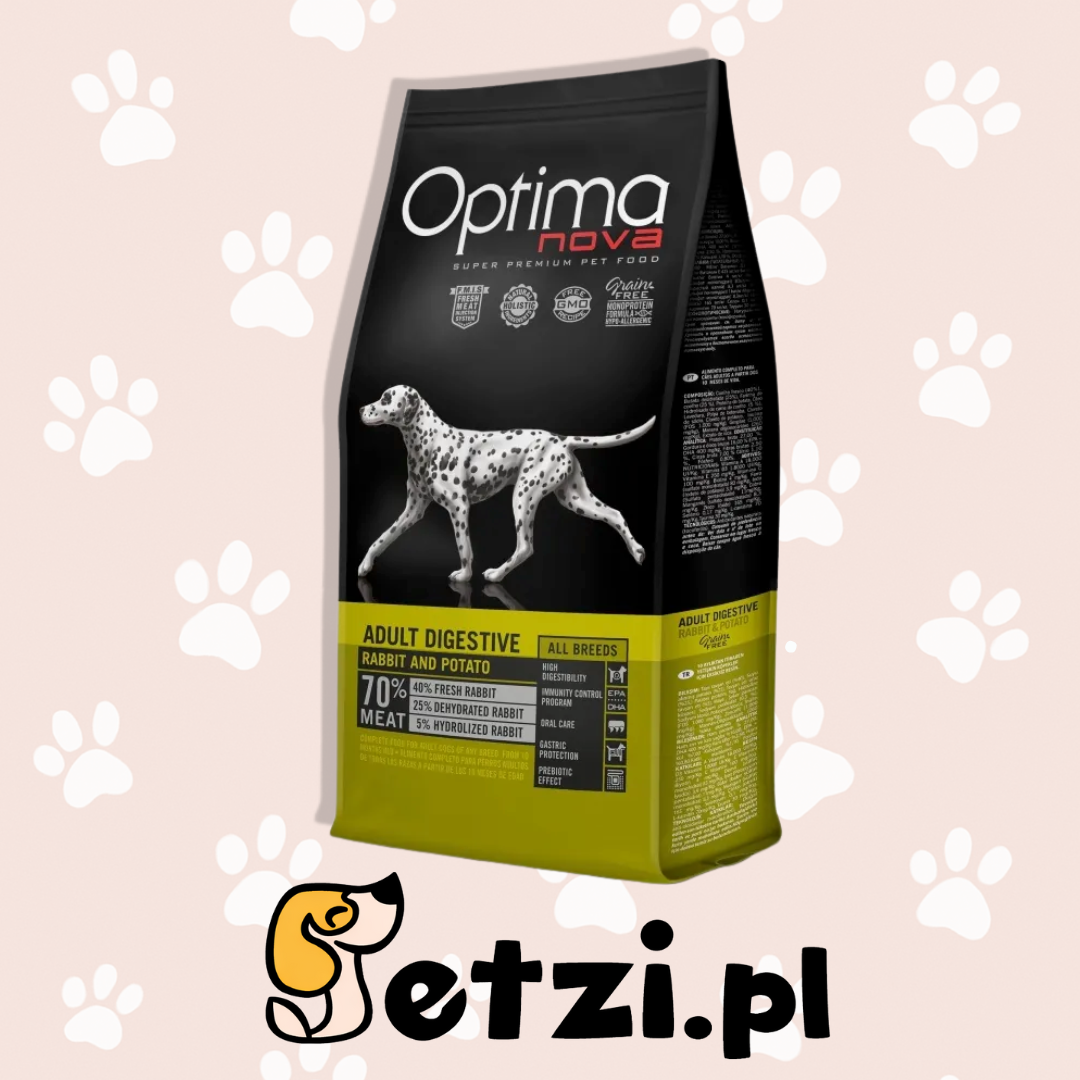 OPTIMANOVA DIGESTIVE SUCHA KARMA DLA PSA RABBIT POTATO 2KG M/L