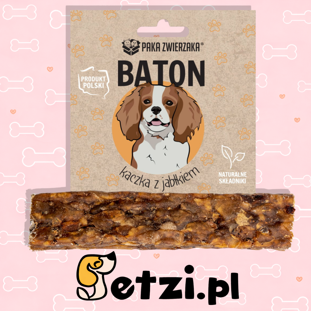 PAKA ZWIERZAKA GRYZAK DLA PSA BATON KACZKA Z JABŁKIEM