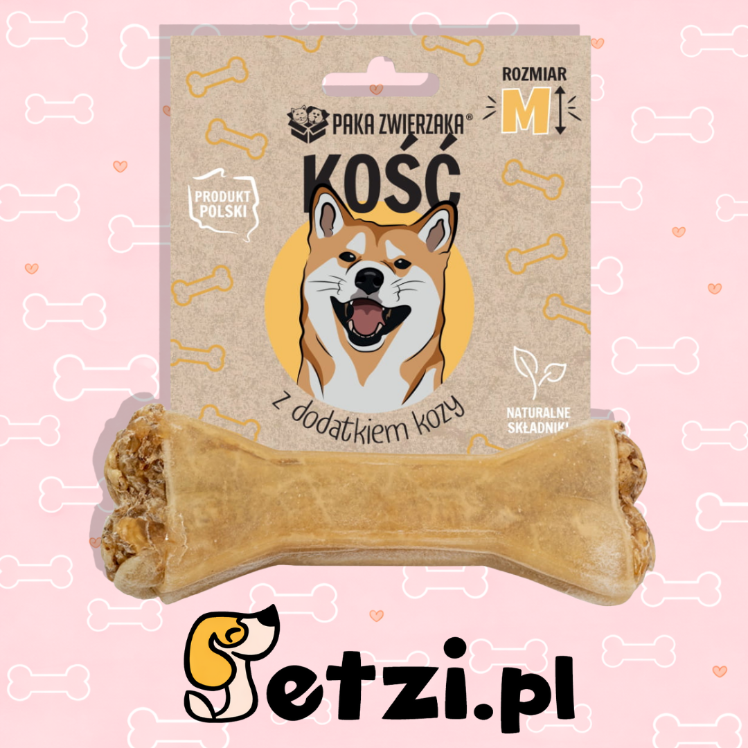 PAKA ZWIERZAKA GRYZAK DLA PSA KOŚĆ Z DODATKIEM KOZY M 12CM