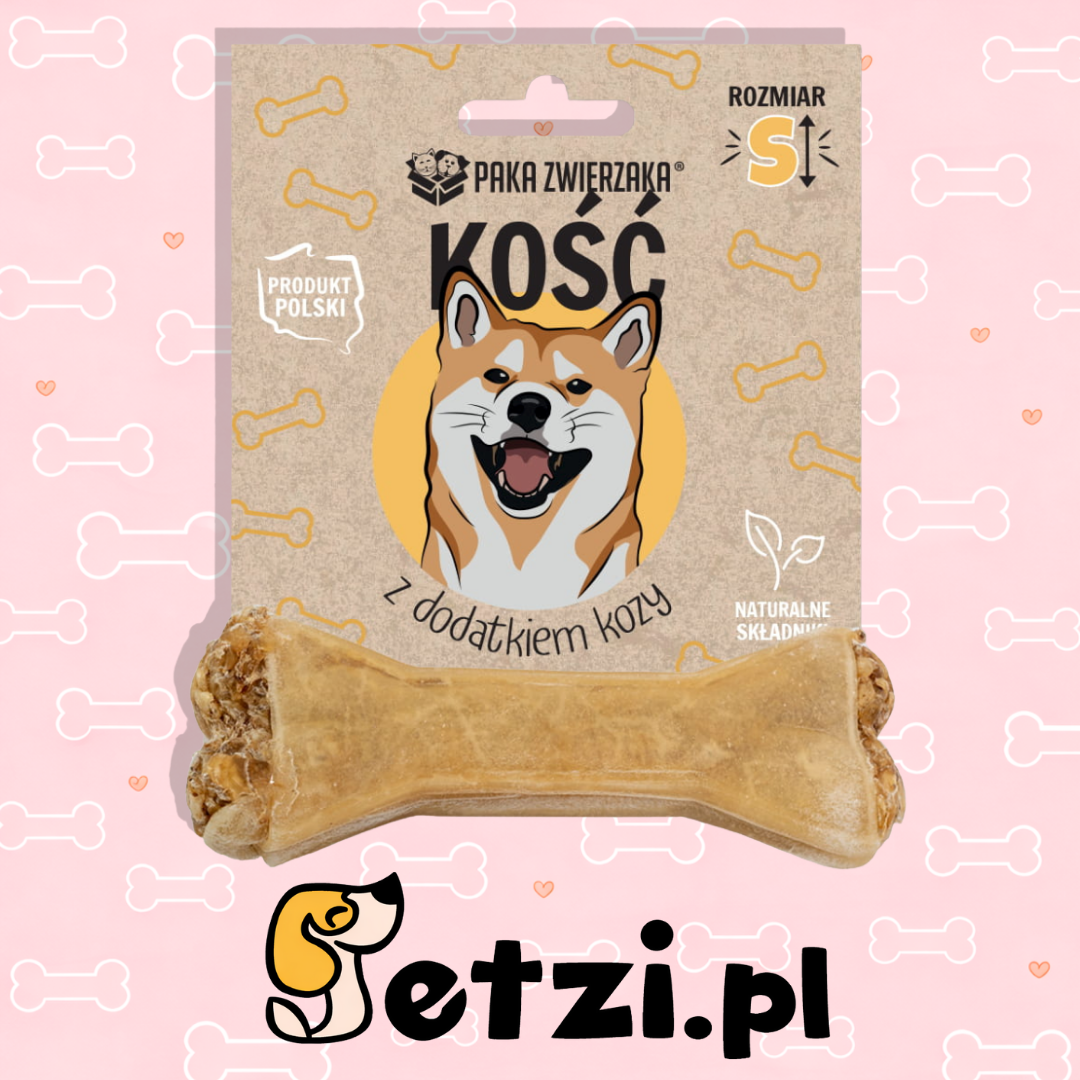 PAKA ZWIERZAKA GRYZAK DLA PSA KOŚĆ Z DODATKIEM KOZY S 10CM