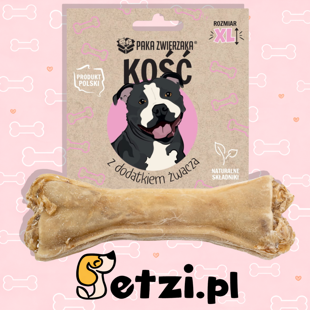 PAKA ZWIERZAKA GRYZAK DLA PSA KOŚĆ Z DODATKIEM ŻWACZA XL 17CM