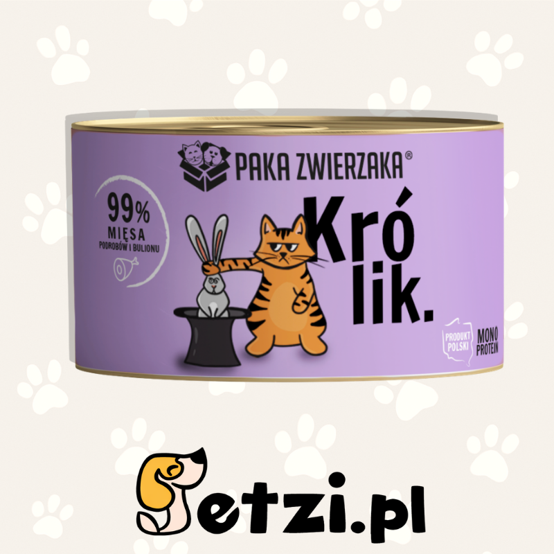 PAKA ZWIERZAKA MOKRA KARMA DLA KOTA KRÓLIK 200G