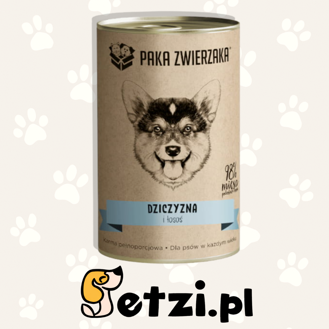 PAKA ZWIERZAKA MOKRA KARMA DLA PSA DZICZYZNA I ŁOSOŚ 400G