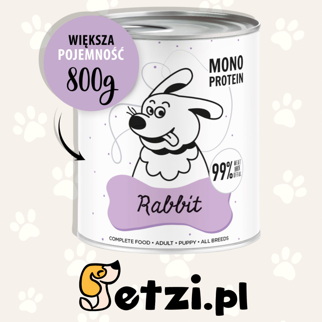 PAKA ZWIERZAKA PEPE MOKRA KARMA DLA PSA KRÓLIK 800G