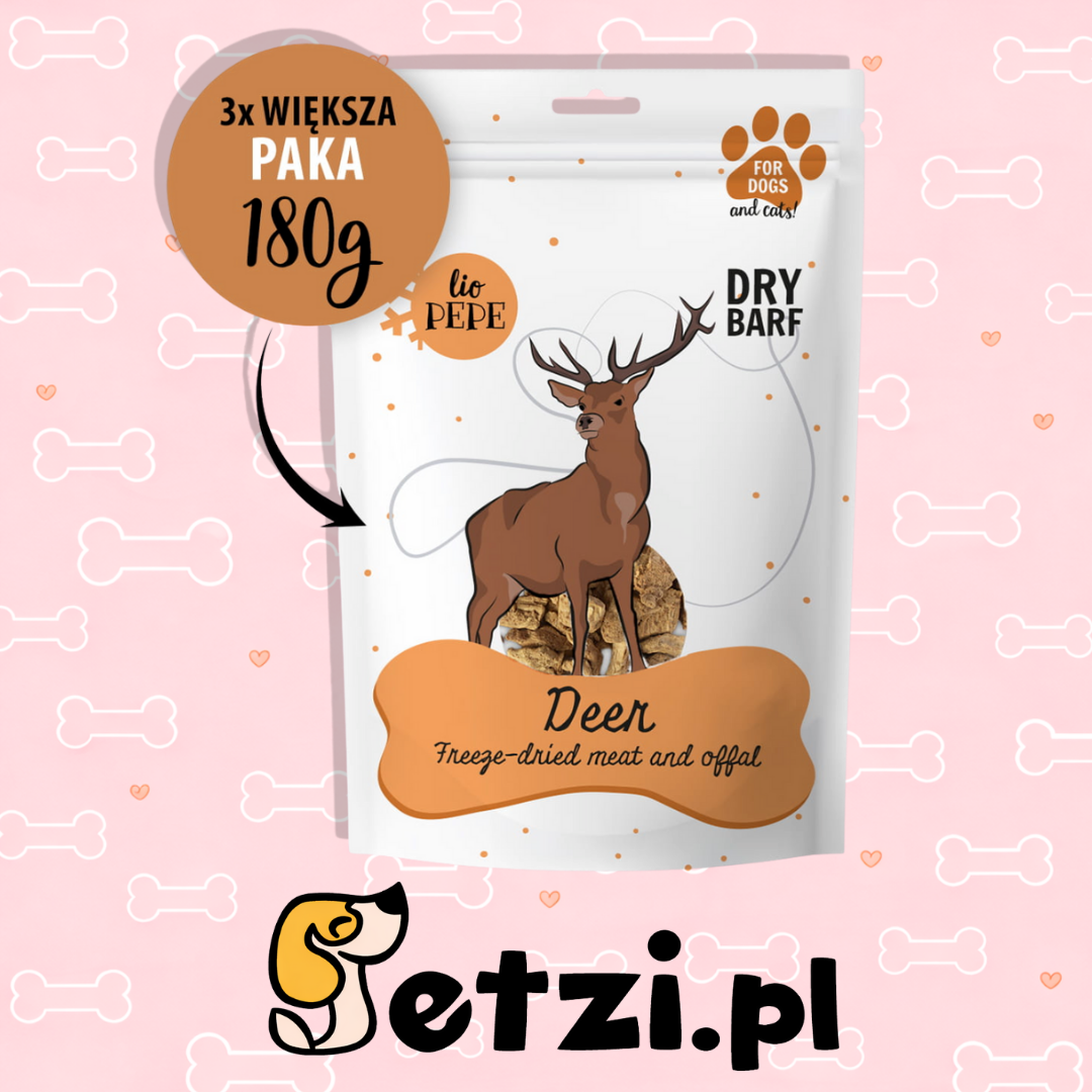 PAKA ZWIERZAKA PEPE PRZYSMAKI DLA PSA LIO JELEŃ (MIĘSO) XL 180G