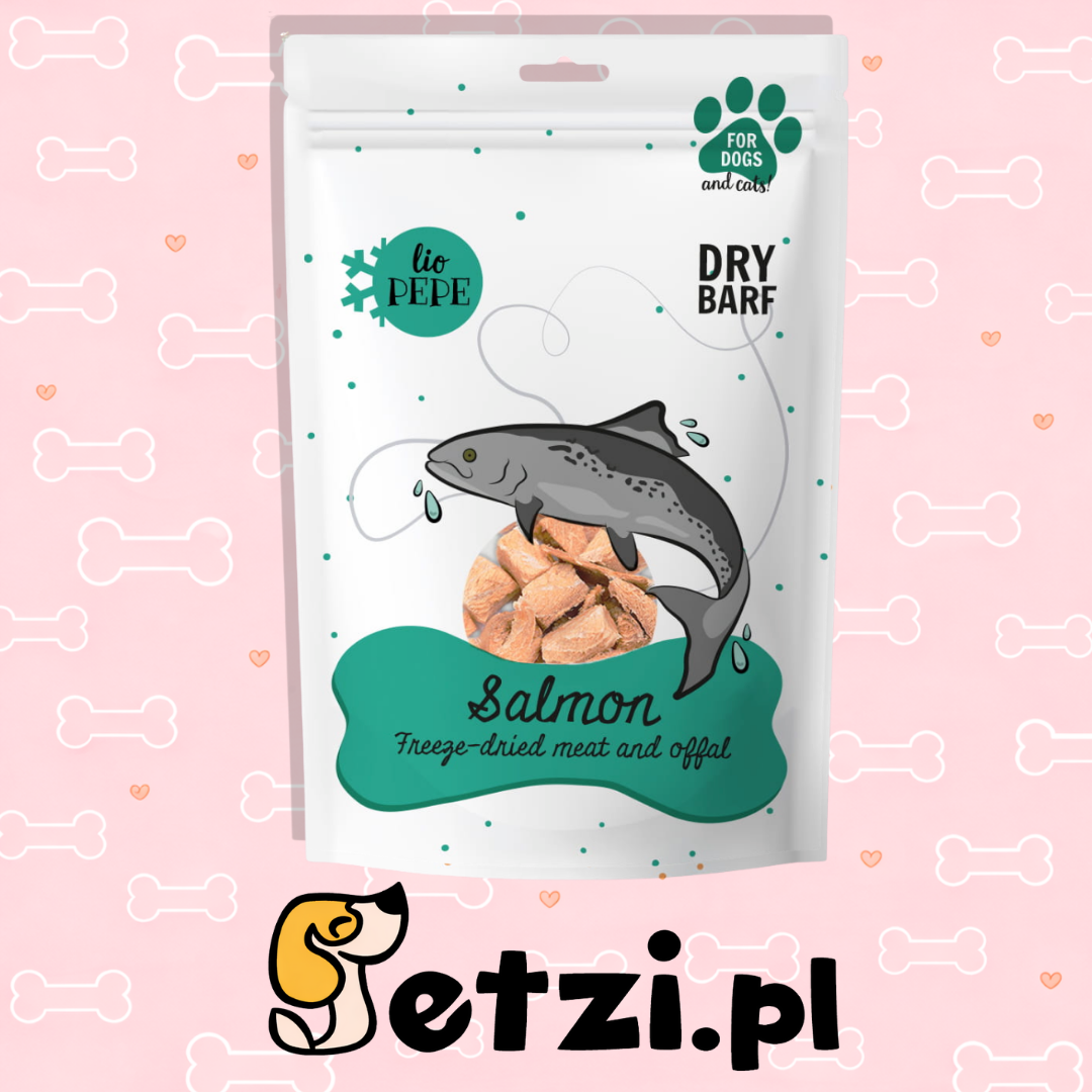 PAKA ZWIERZAKA PEPE PRZYSMAKI DLA PSA LIO ŁOSOŚ (FILET) 60G