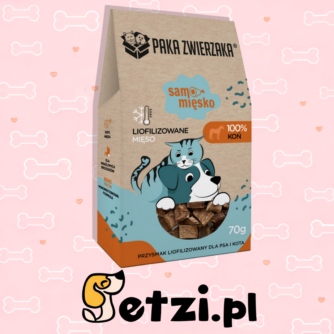 PAKA ZWIERZAKA SAMO MIĘSKO PRZYSMAKI DLA PSA LIO KONINA 70G