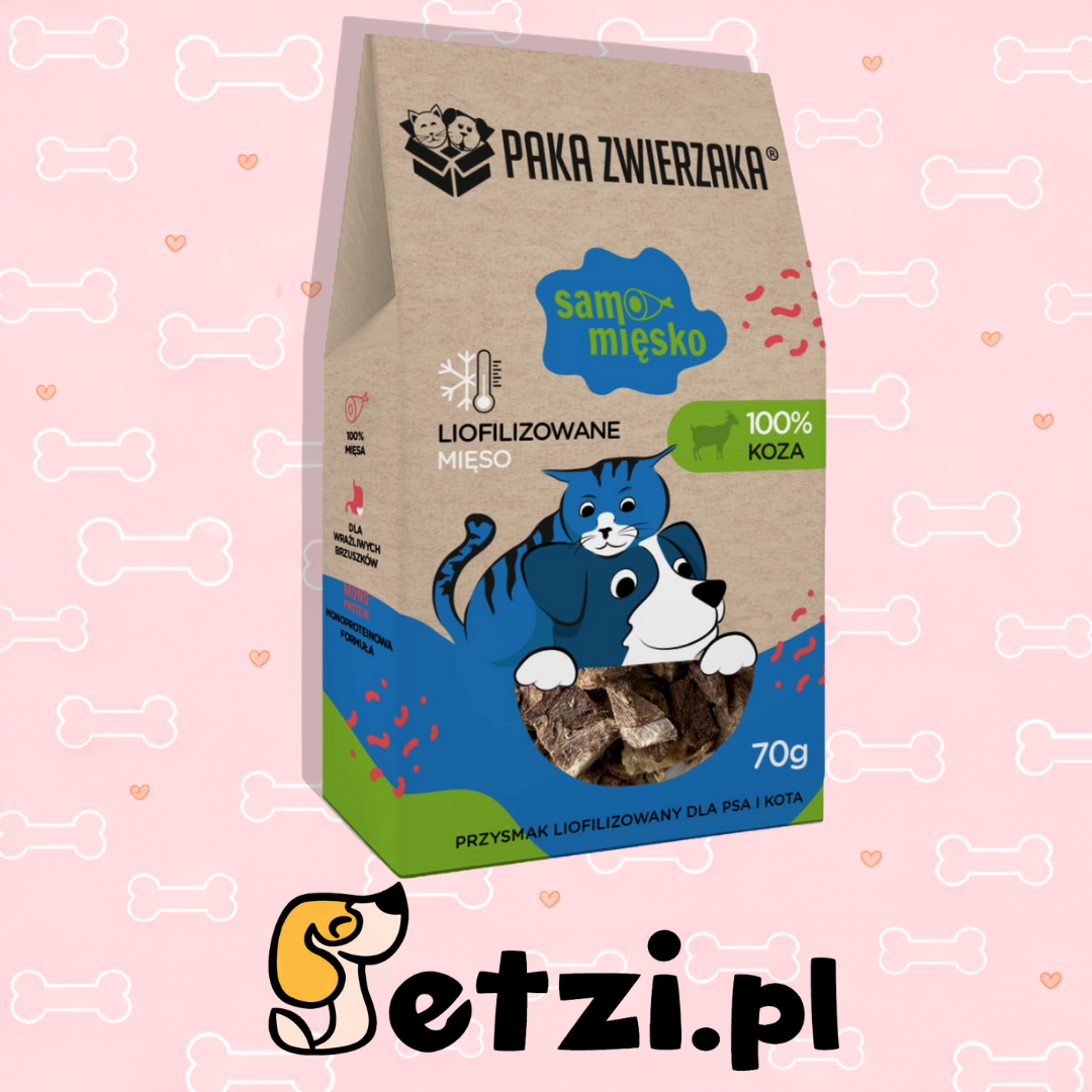 PAKA ZWIERZAKA SAMO MIĘSKO PRZYSMAKI DLA PSA LIO KOZINA 70G