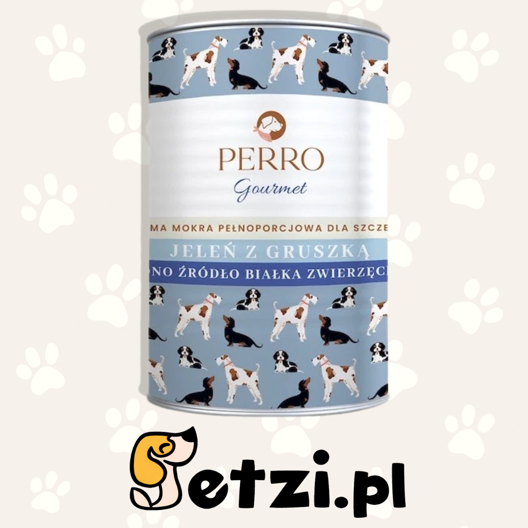 PERRO GOURMET JUNIOR MOKRA KARMA DLA PSA JELEŃ Z GRUSZKĄ 400G