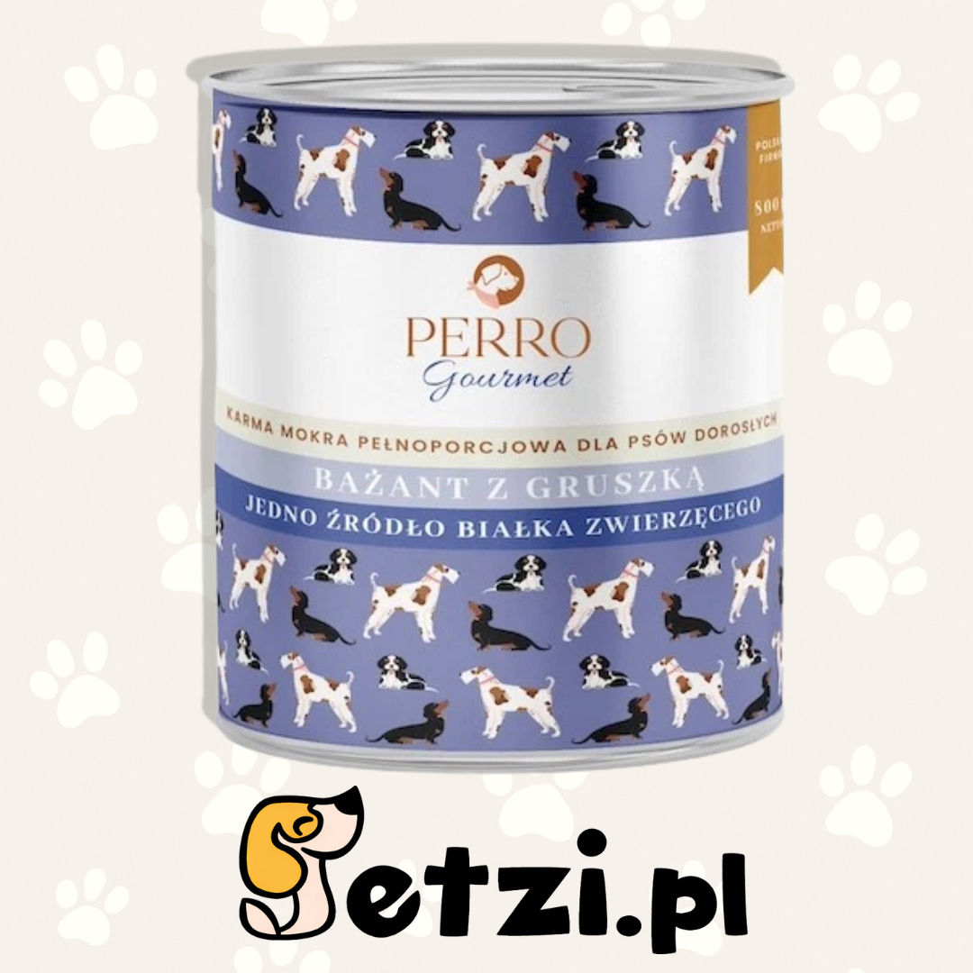 PERRO GOURMET MOKRA KARMA DLA PSA BAŻANT Z GRUSZKĄ 800G