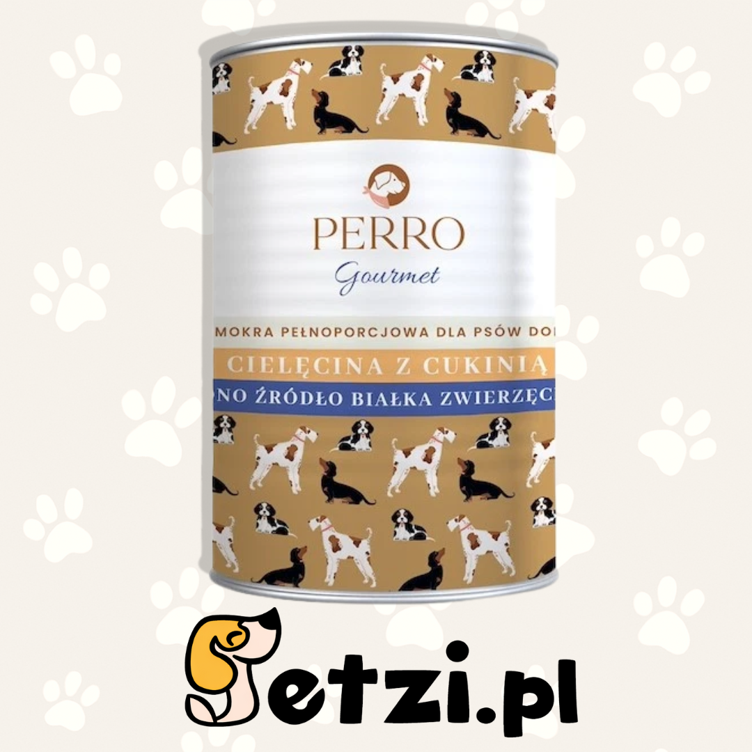 PERRO GOURMET MOKRA KARMA DLA PSA CIELĘCINA Z CUKINIĄ 400G