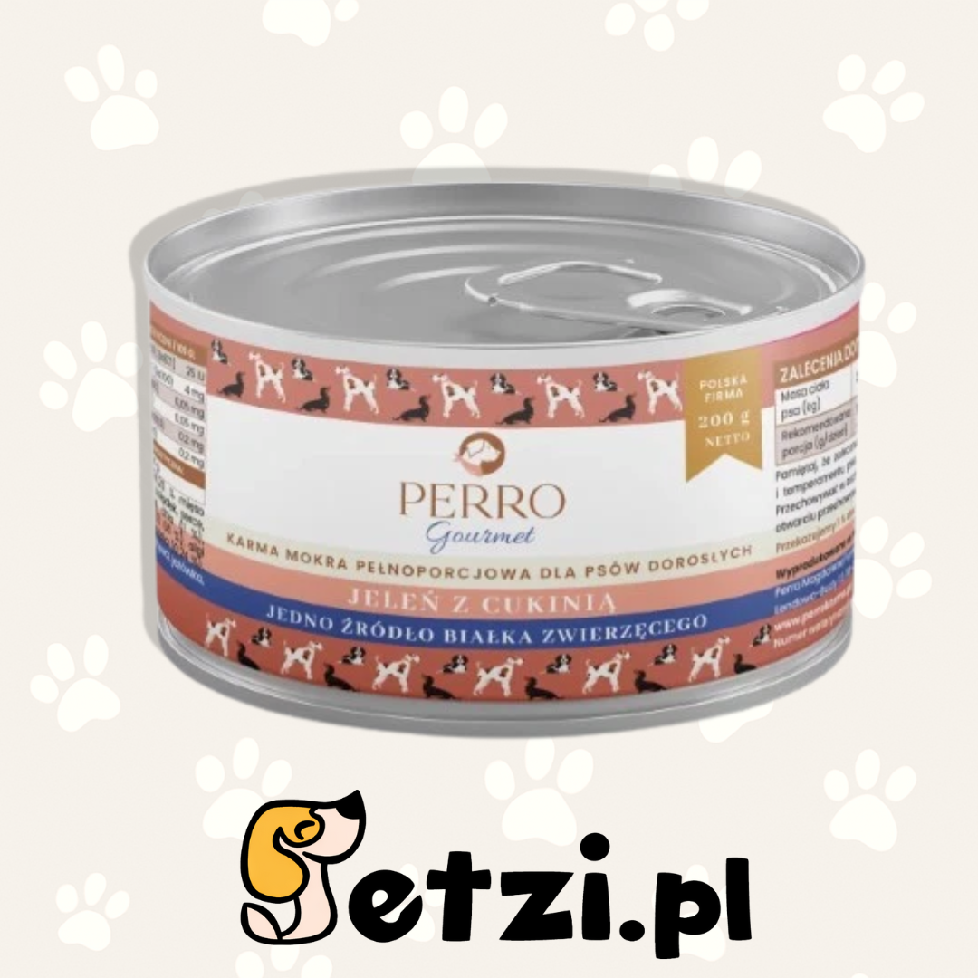 PERRO GOURMET MOKRA KARMA DLA PSA JELEŃ Z CUKINIĄ 200G
