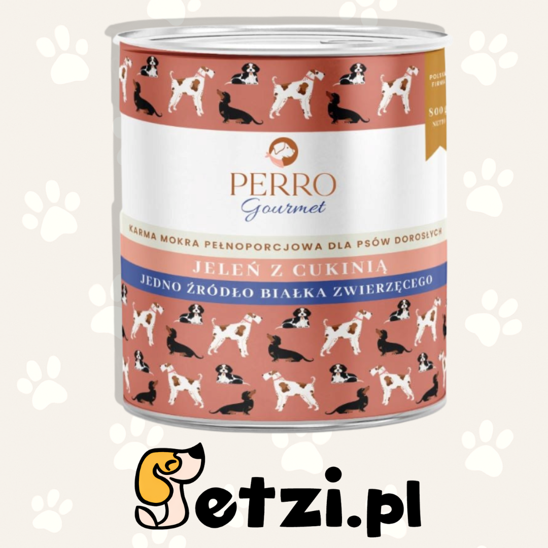 PERRO GOURMET MOKRA KARMA DLA PSA JELEŃ Z CUKINIĄ 800G
