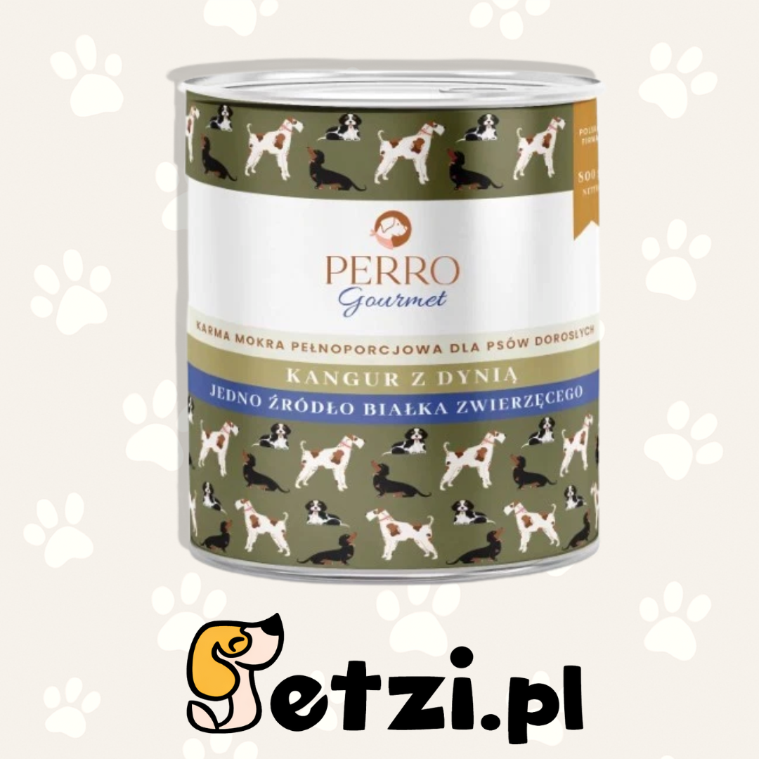 PERRO GOURMET MOKRA KARMA DLA PSA KANGUR Z DYNIĄ 800G
