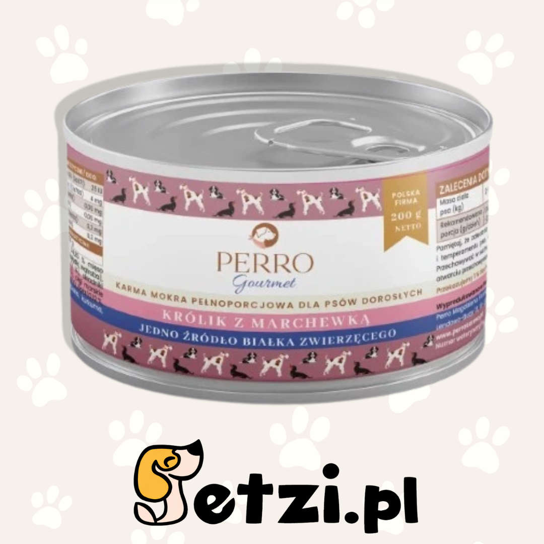 PERRO GOURMET MOKRA KARMA DLA PSA KRÓLIK Z MARCHEWKĄ 200G