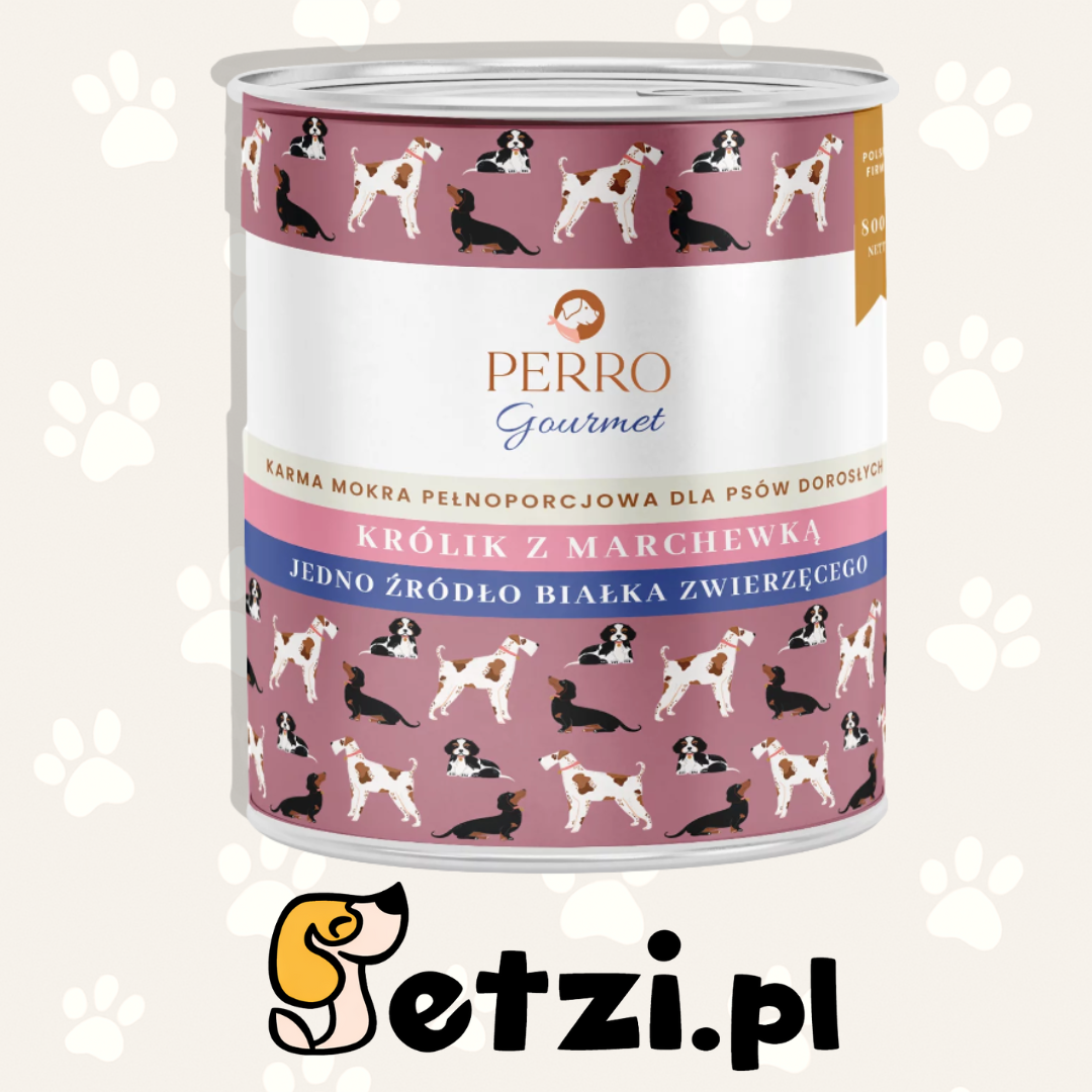 PERRO GOURMET MOKRA KARMA DLA PSA KRÓLIK Z MARCHEWKĄ 800G