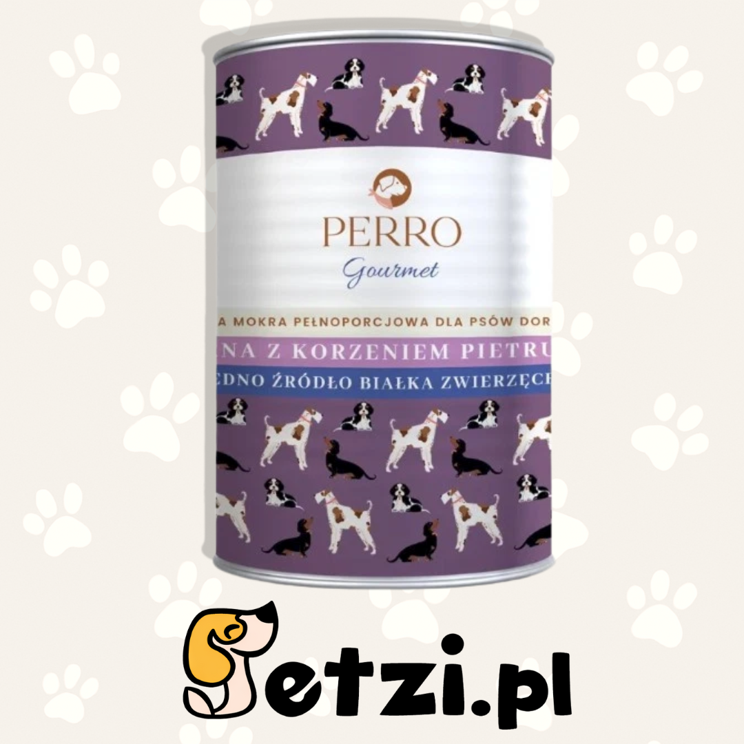 PERRO GOURMET MOKRA KARMA DLA PSA SARNA Z KORZENIEM PIETRUSZKI 400G