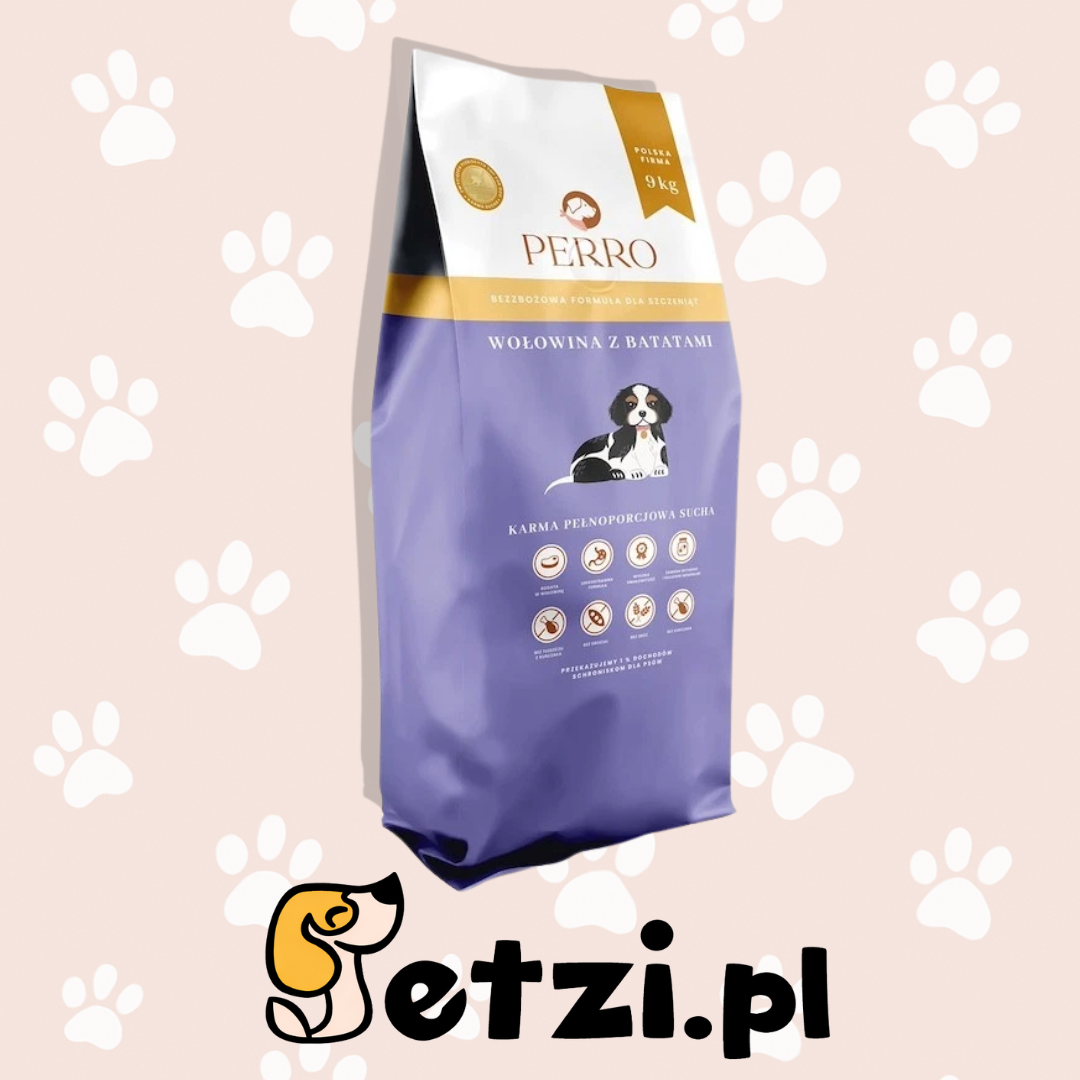 PERRO JUNIOR SUCHA KARMA DLA PSA WOŁOWINA Z BATATAMI 9 KG