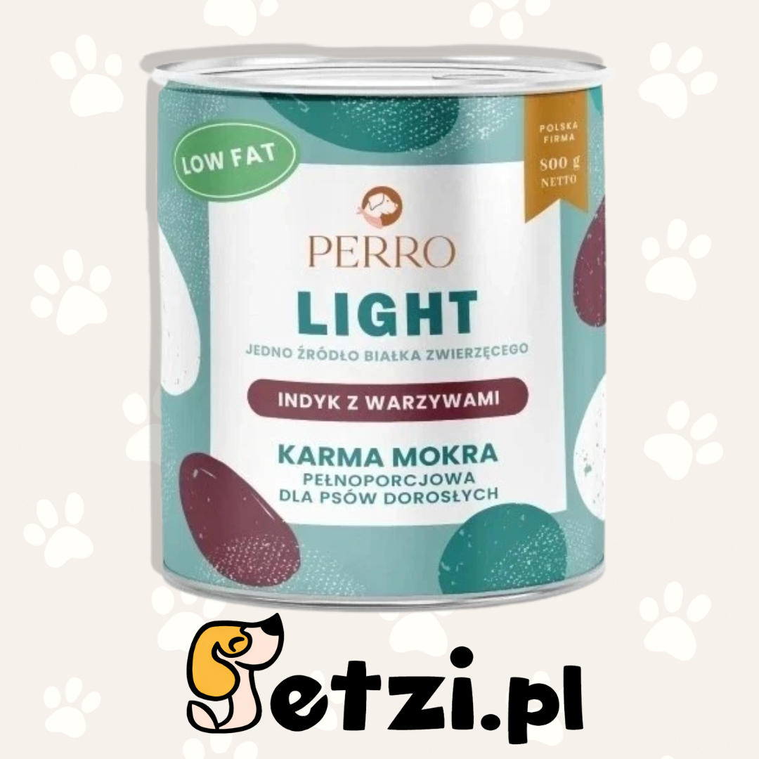 PERRO LIGHT MOKRA KARMA DLA PSA INDYK Z WARZYWAMI 800G