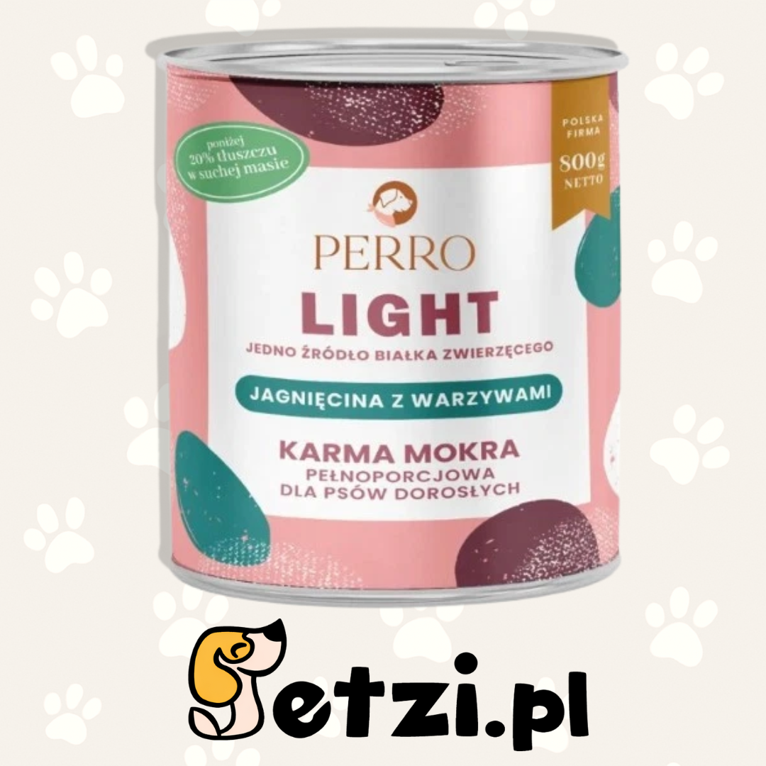 PERRO LIGHT MOKRA KARMA DLA PSA JAGNIĘCINA Z WARZYWAMI 800G