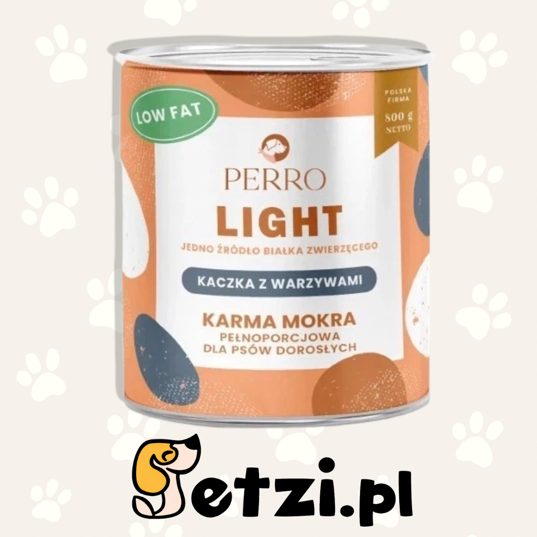 PERRO LIGHT MOKRA KARMA DLA PSA KACZKA Z WARZYWAMI 800G