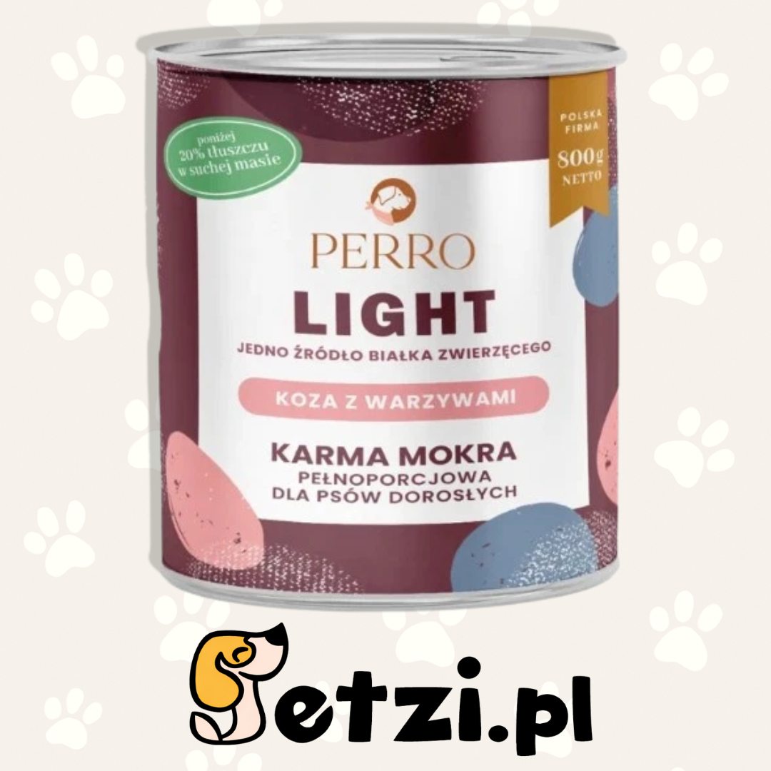 PERRO LIGHT MOKRA KARMA DLA PSA KOZA Z WARZYWAMI 800G