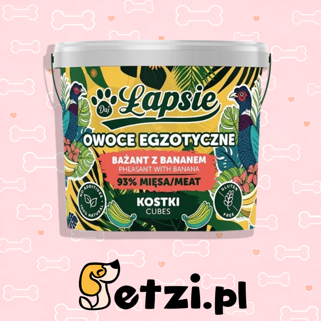 ŁAPSIE KOSTKI OWOCE EGZOTYCZNE BAŻANT Z BANANEM 160G